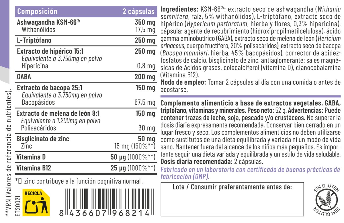 Ansiless 60 cápsulas – Feralive (imagen 2)