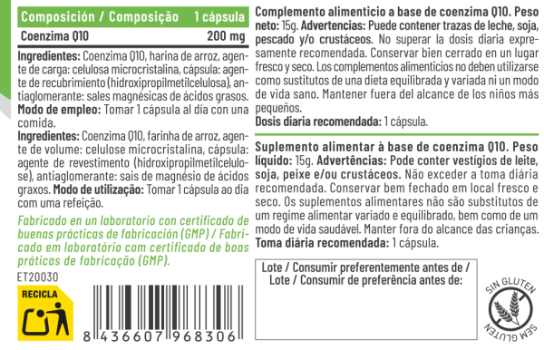 CoQ10 200 mg 30 Cápsulas – Feralive (imagen 2)