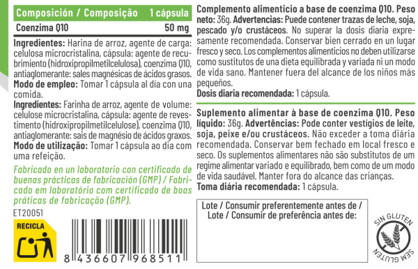 CoQ10 50 mg 60 Cápsulas – Feralive (imagen 2)