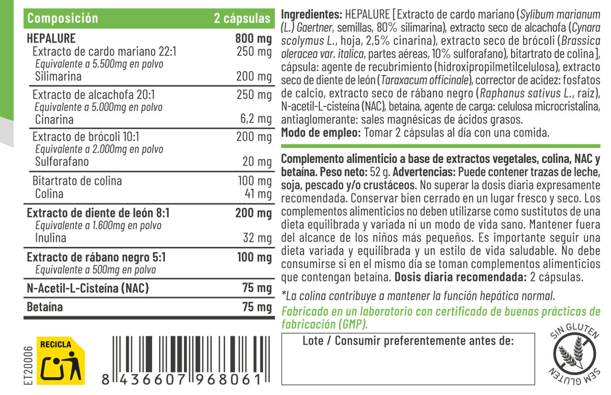 Detox8 60 Cápsulas – Feralive (imagen 2)