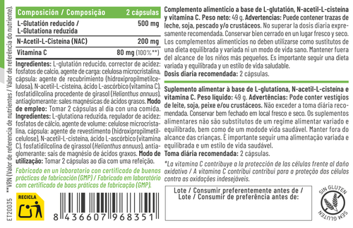 Glutatión 60 Cápsulas – Feralive (imagen 2)