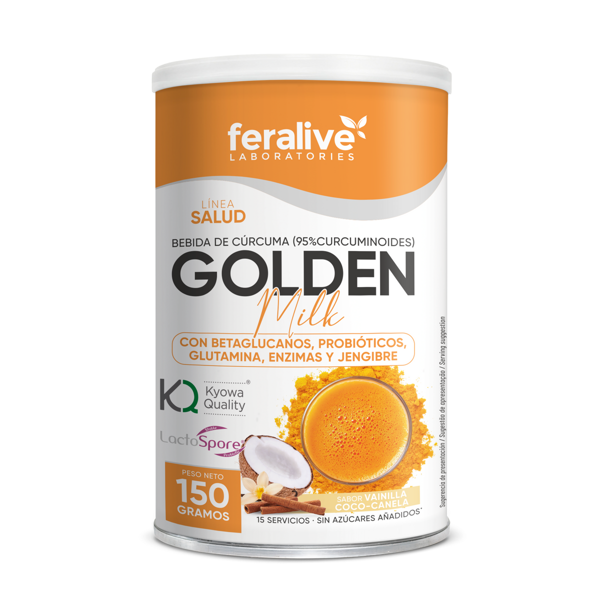 Golden Milk Cúrcuma 95% con Probióticos – Feralive