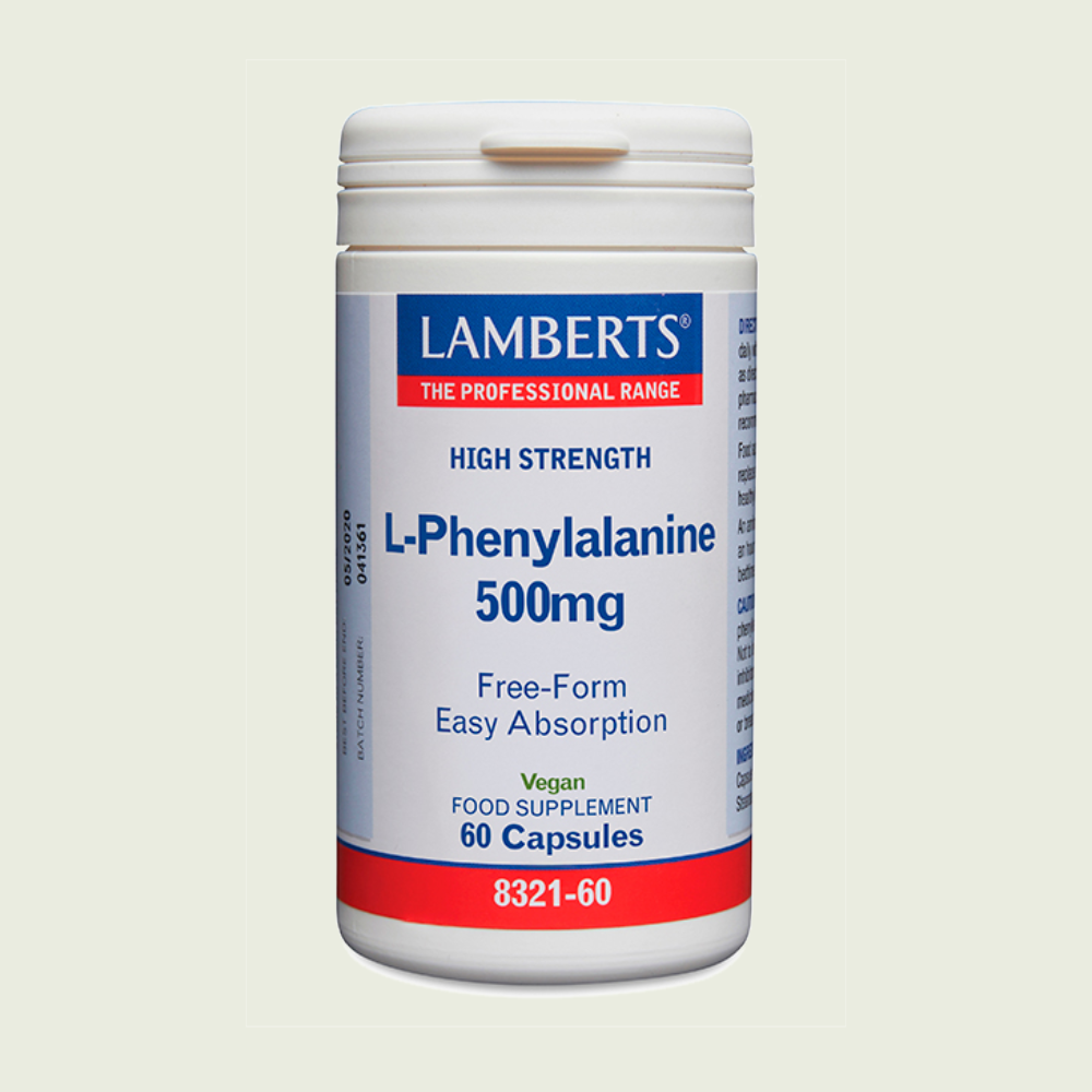 L-Fenilalanina 500 mg 60 cápsulas – Lamberts