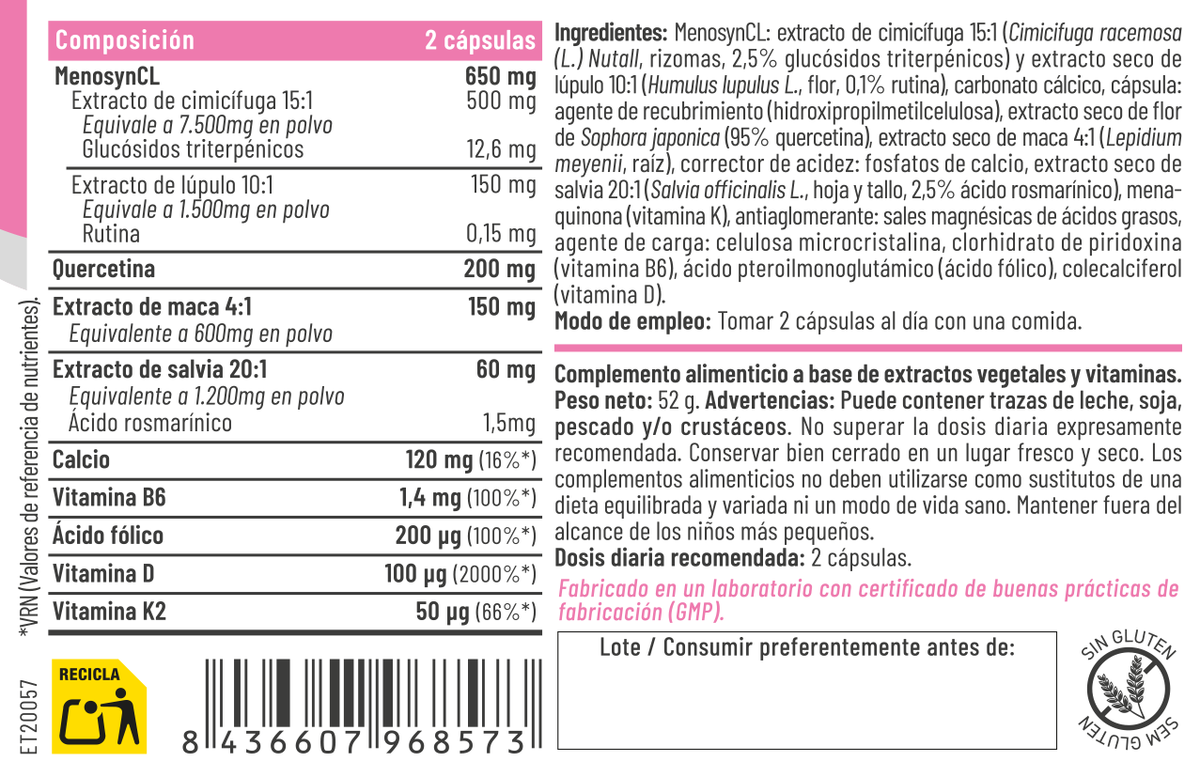 Menovit 60 cápsulas – Feralive (imagen 2)