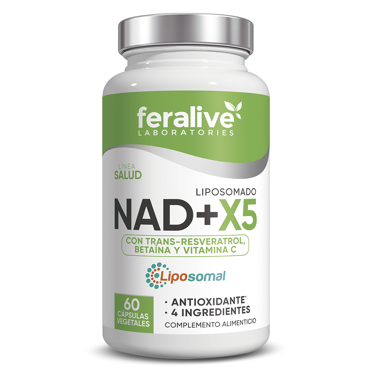 NAD+ X5 con Resveratrol y CoQ10 60 cáps – Feralive