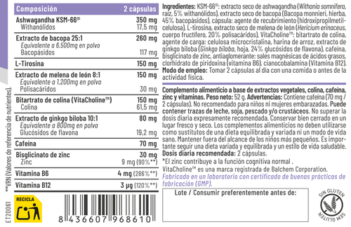 Neuro 10 Ashwagandha, Bacopa y Ginkgo – Feralive (imagen 2)