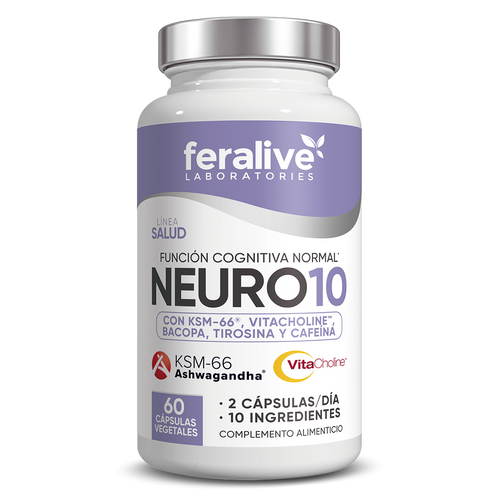Neuro 10 Ashwagandha, Bacopa y Ginkgo – Feralive