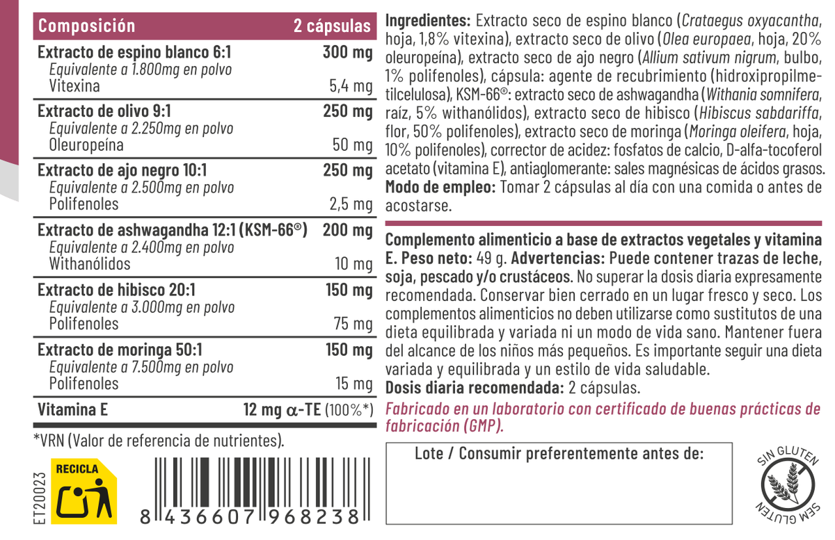 Tensilive 60 cápsulas – Feralive (imagen 2)