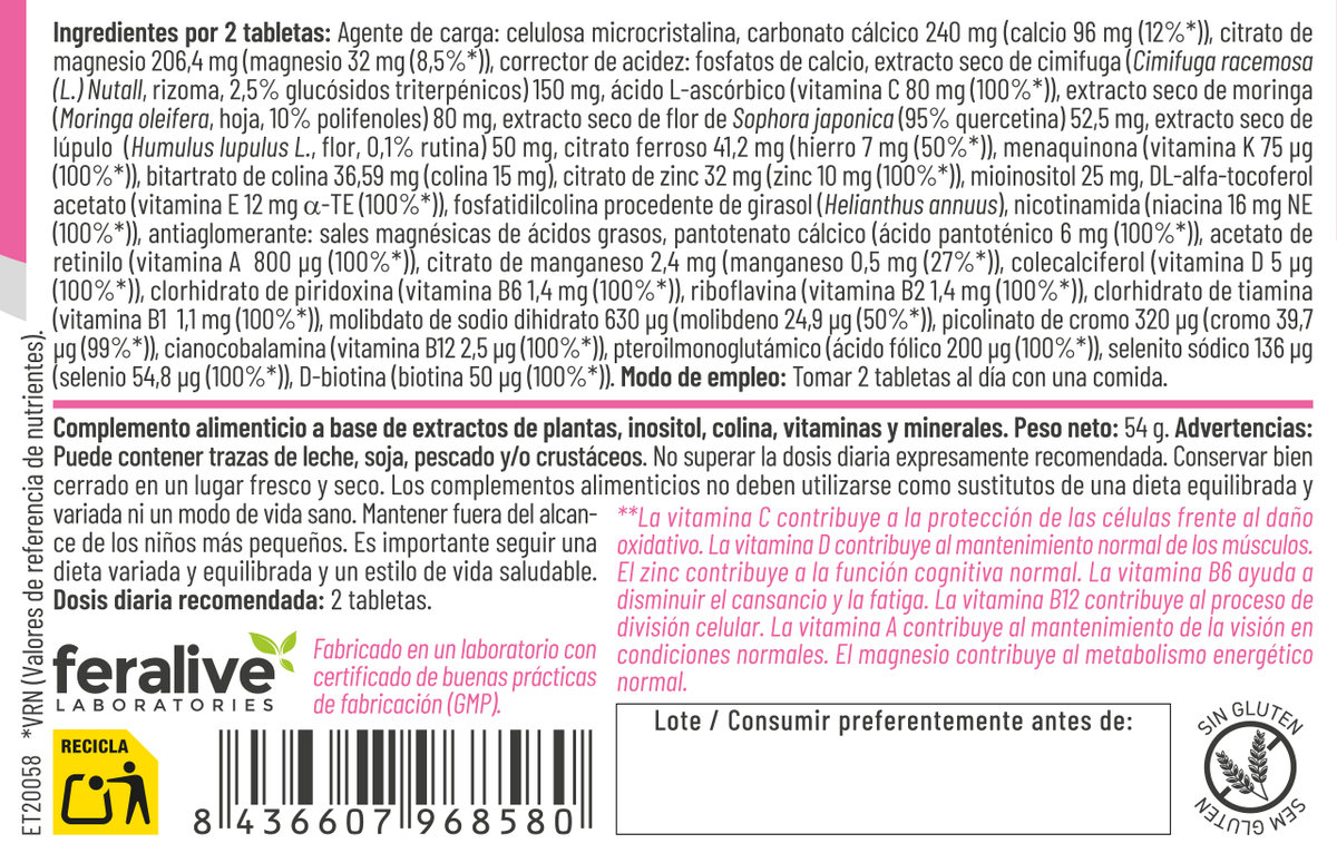 Vita 100 Mujer 60 tabletas – Feralive (imagen 2)
