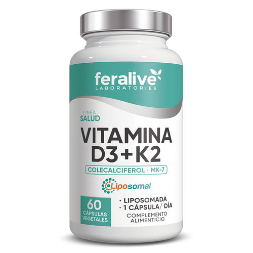 Vitamina D3 + K2 (MK-7) 60 cápsulas – Feralive