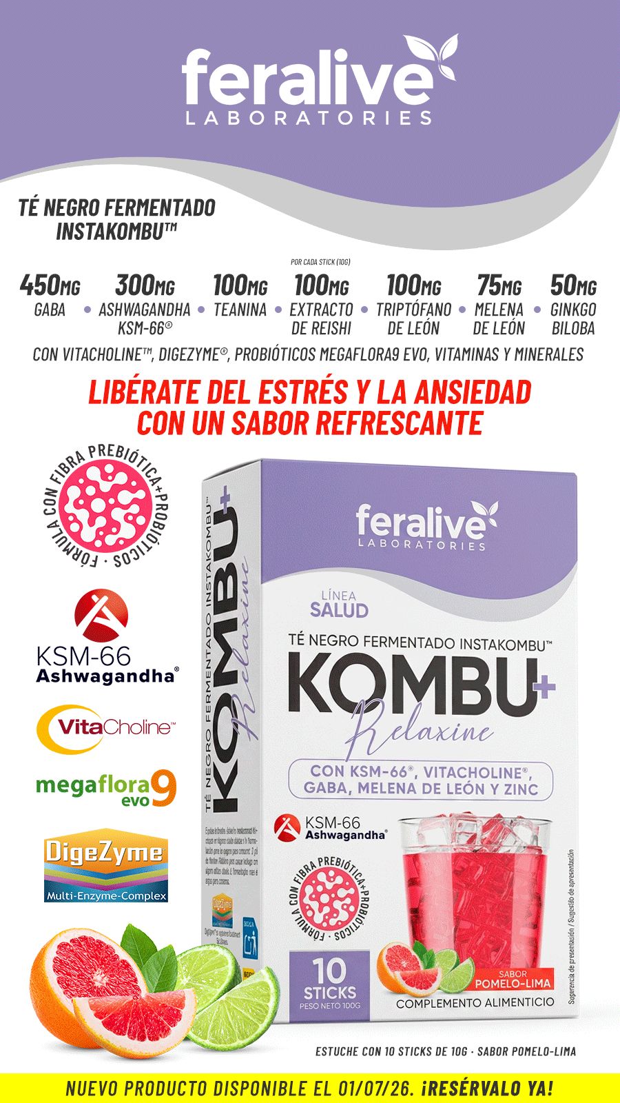Kombu+ Relaxine Kombucha con Ashwagandha – Feralive