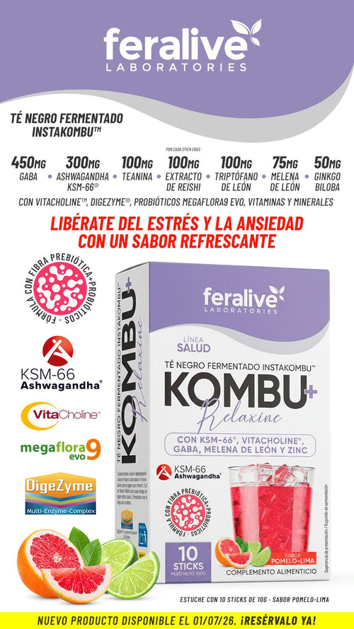 Kombu+ Relaxine Kombucha con Ashwagandha – Feralive