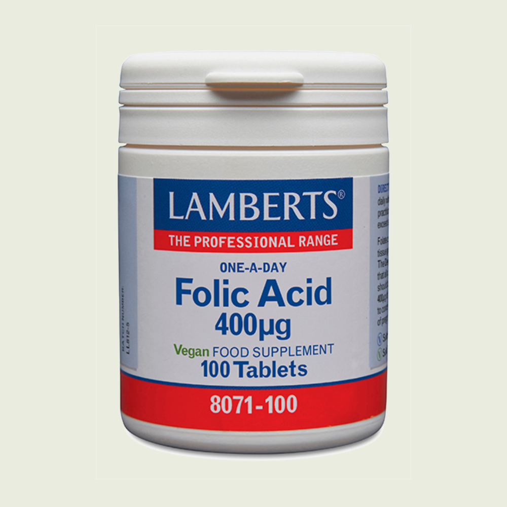 Ácido Fólico 400 µg 100 tabletas – Lamberts