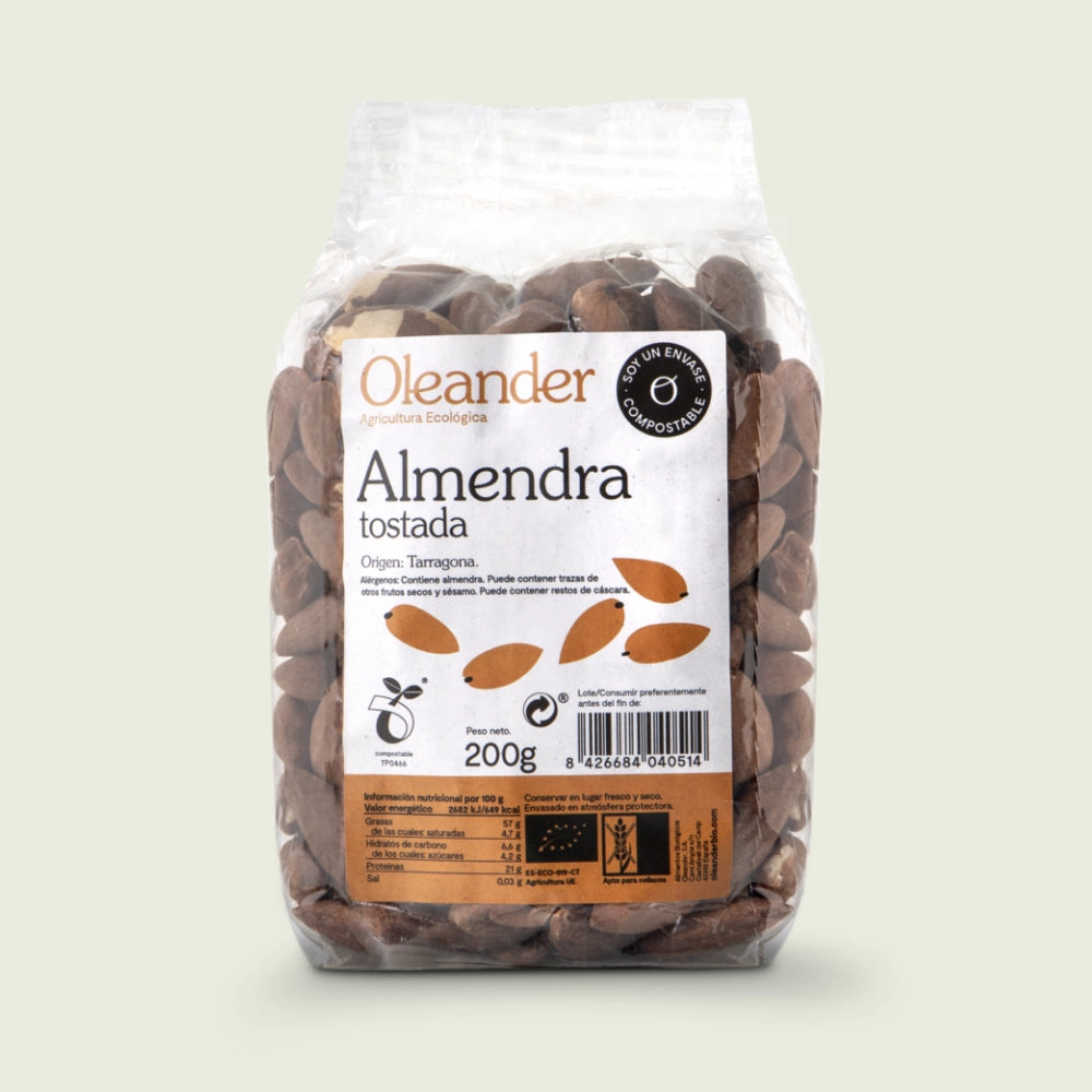 Almendra Tostada con Piel 200 g – Oleander