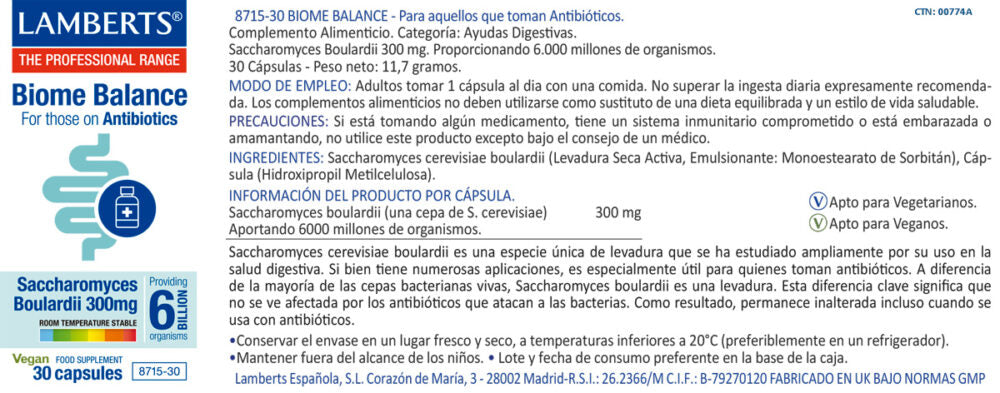 Biome Balance Antibiotics 30 cáps – Lamberts (imagen 2)