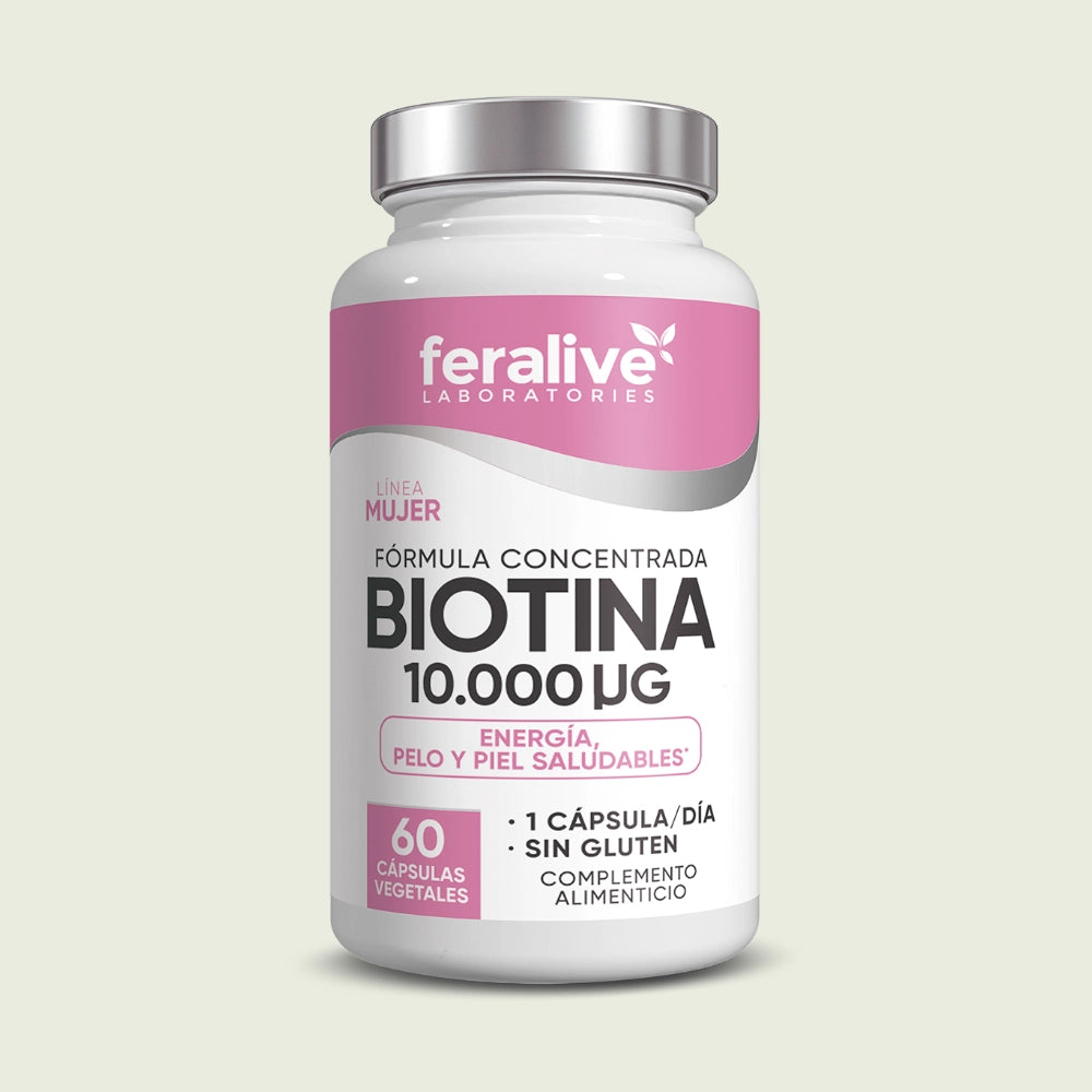 Biotina 10.000 µg 60 cápsulas – Feralive