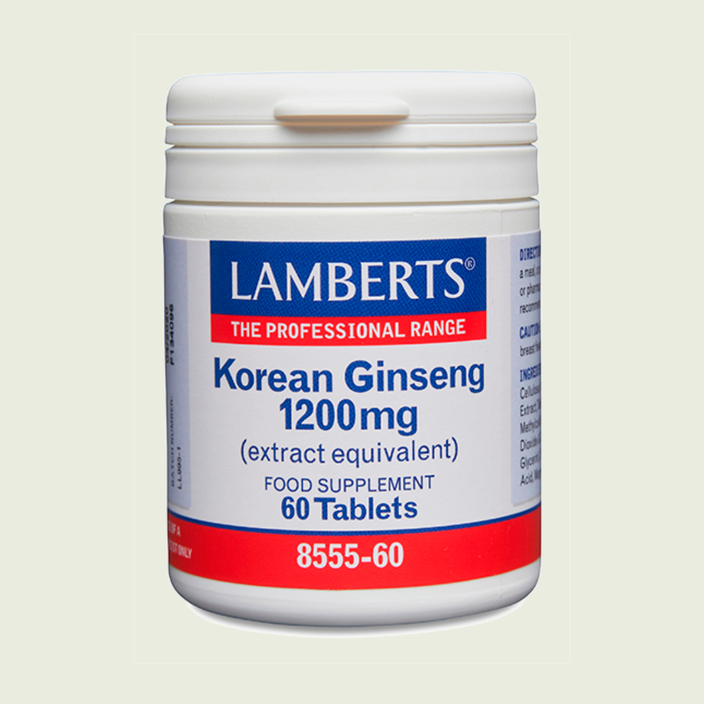 Ginseng Coreano 1200 mg 60 tabletas – Lamberts