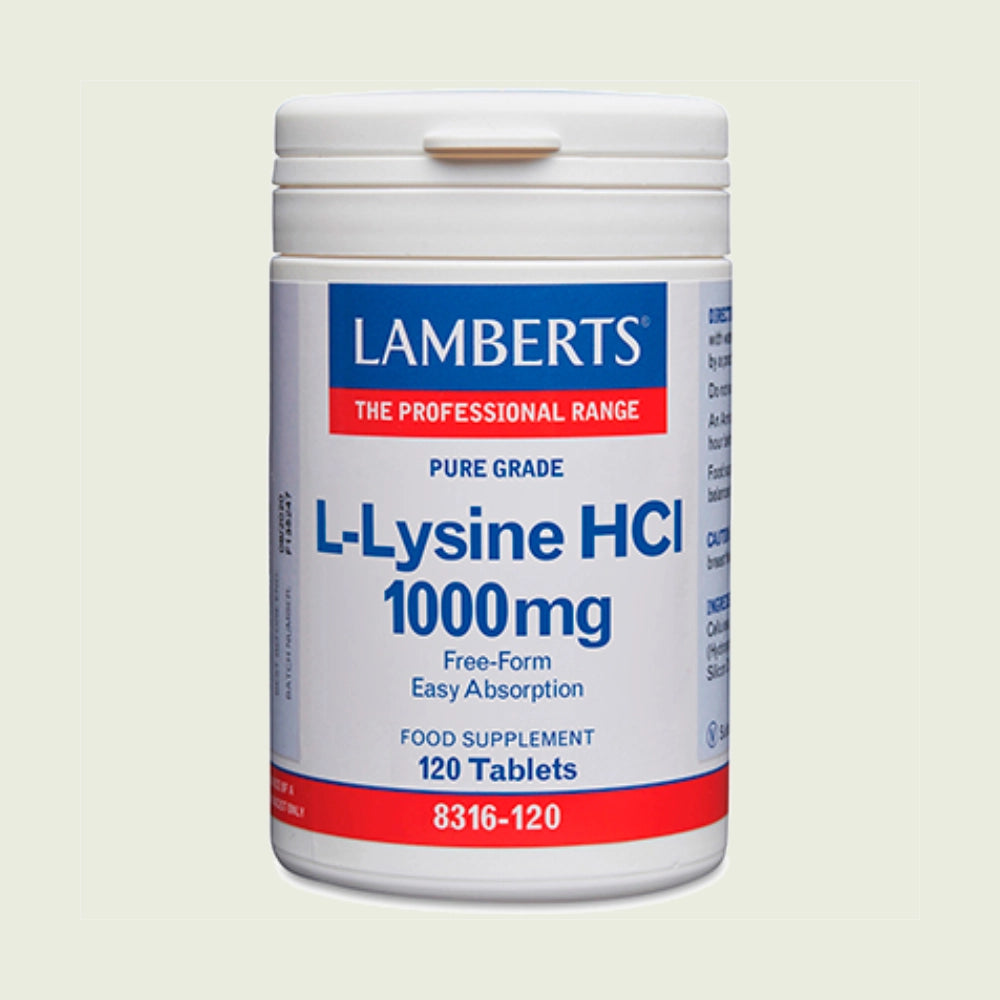 L-Lisina HCl 1000 mg 120 tabletas – Lamberts