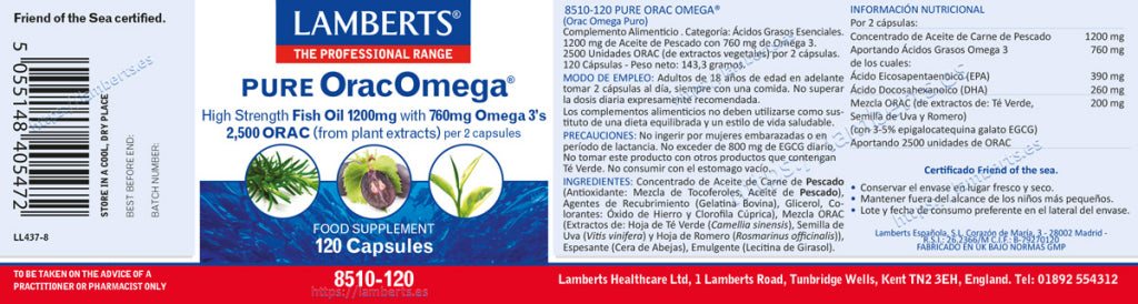 OracOmega 120 cápsulas – Lamberts (imagen 2)