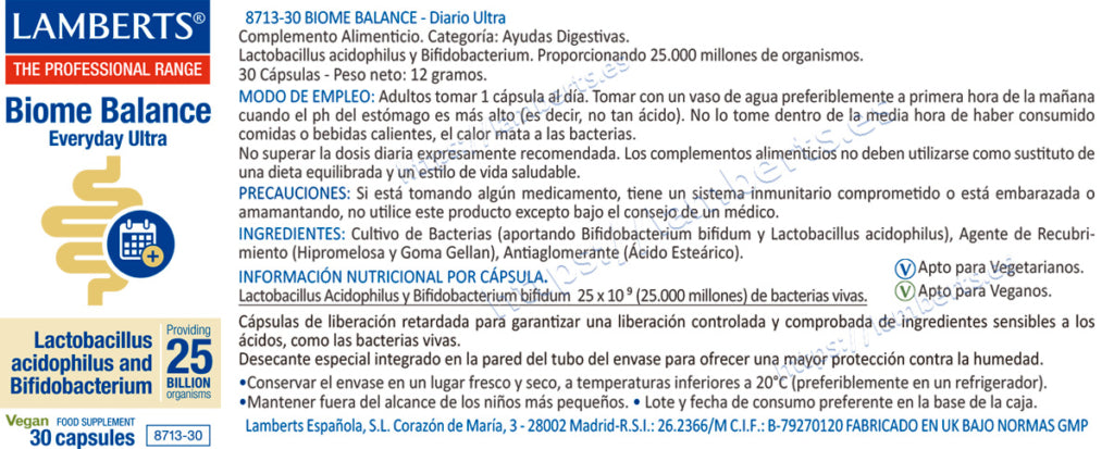 Biome Balance Everyday Ultra 30 cáps – Lamberts (imagen 2)
