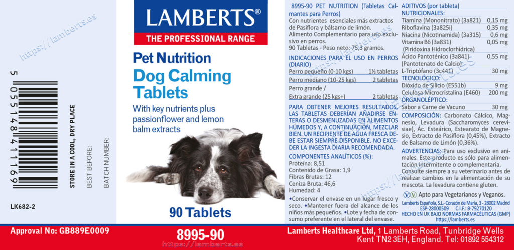 Tabletas calmantes para perros 90 tabs – Lamberts (imagen 2)