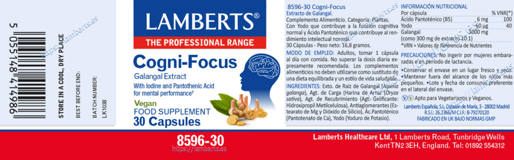 Cogni-Focus 30 cápsulas – Lamberts (imagen 2)
