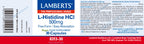 L-Histidina HCl 500 mg 30 cápsulas – Lamberts (imagen 2)