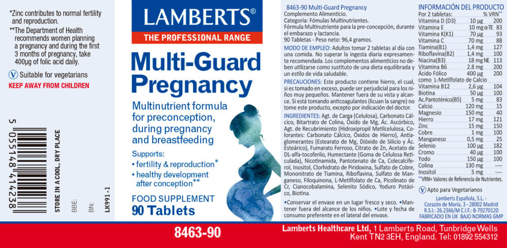 Multi-Guard Pregnancy 90 tabletas – Lamberts (imagen 2)