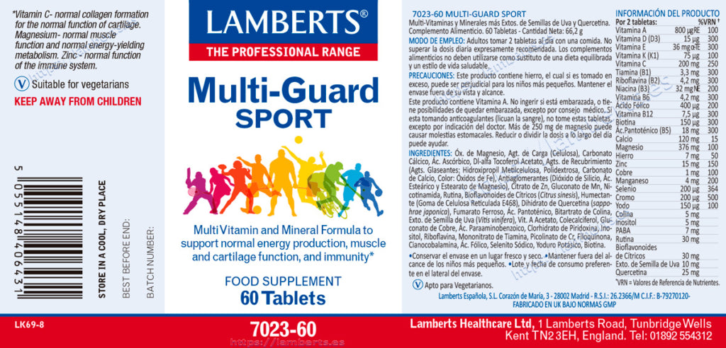 Multi-Guard SPORT 60 tabletas – Lamberts (imagen 2)