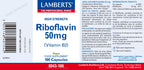 Riboflavina 50 mg 100 cápsulas – Lamberts (imagen 2)