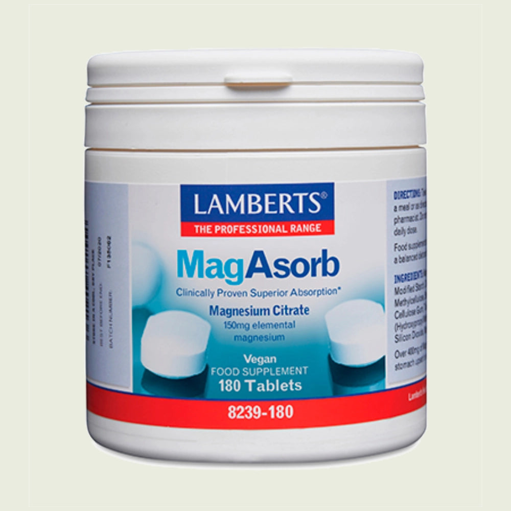 MagAsorb Citrato Magnesio 150 mg 180 tabletas – Lamberts