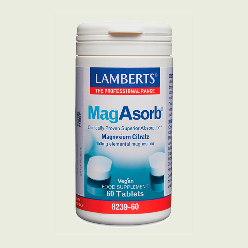 MagAsorb Citrato Magnesio 150 mg 60 tabletas – Lamberts