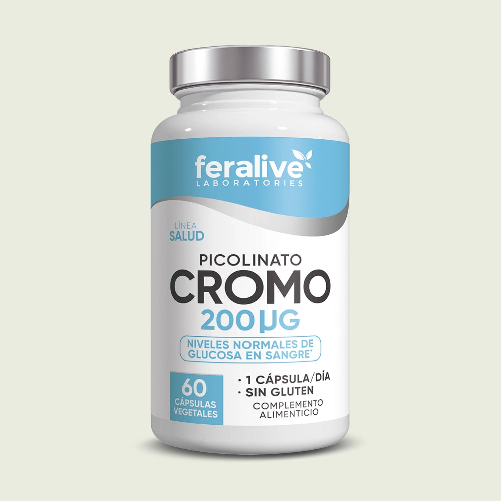 Picolinato de Cromo 200 µg 60 cápsulas – Feralive