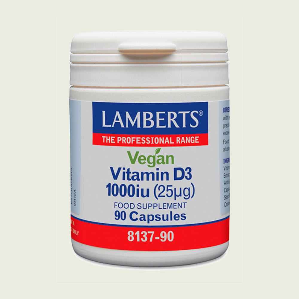 Vitamina D3 Vegana 1000 UI 90 cápsulas – Lamberts